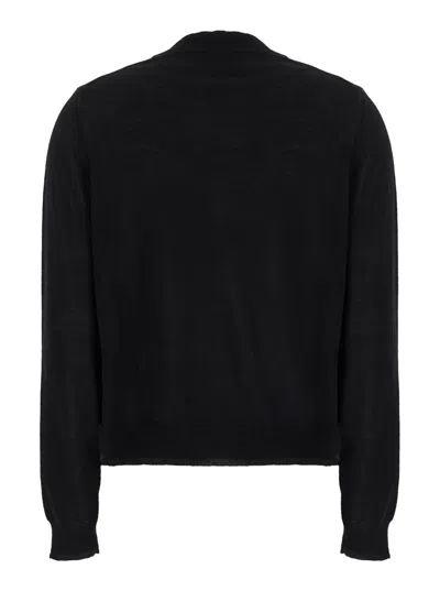 Mauro Grifoni Double V Neck Pull In Black