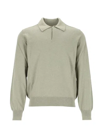 Mauro Grifoni Fine-knit Polo Sweater In Green