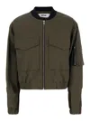 Mauro Grifoni Green Cropped Jacket With Maxi Pockets On Front And Sleeve In Cotton Woman In Green