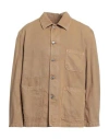 Mauro Grifoni Grifoni Man Shirt Camel Size L Cotton, Elastane In Beige