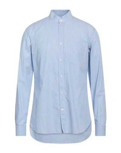 Mauro Grifoni Man Shirt Sky Blue Size 16 Cotton