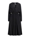 Mauro Grifoni Grifoni Woman Midi Dress Black Size 4 Acetate, Silk In Black