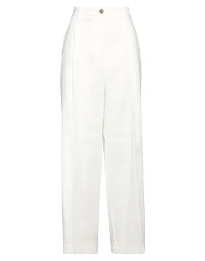 Mauro Grifoni Grifoni Woman Pants White Size 4 Linen, Viscose, Elastane