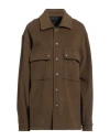 Mauro Grifoni Grifoni Woman Shirt Khaki Size 16 Virgin Wool, Polyamide, Cashmere In Beige