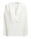 Mauro Grifoni Grifoni Woman Top Ivory Size 8 Acetate, Silk In White