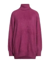 Mauro Grifoni Grifoni Woman Turtleneck Mauve Size 8 Cotton, Polyamide In Purple
