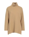 Mauro Grifoni Woman Turtleneck Sand Size 6 Virgin Wool In Beige