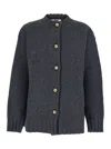 Mauro Grifoni Long-sleeved Cardigan Sweater In Gray