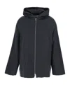 Mauro Grifoni Grey Jacket With Fixed Hood And Zip-up Fastening In Wool Blend Woman In Black