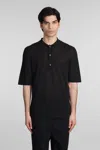 MAURO GRIFONI POLO IN BLACK COTTON