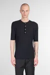 Mauro Grifoni T-shirt In Black Linen