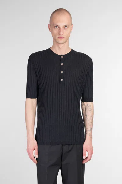 Mauro Grifoni T-shirt In Black Linen