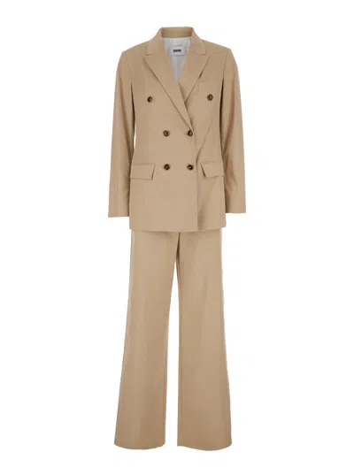 Mauro Grifoni Tailleur Doppio Petto Con Mf In Beige