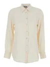 Mauro Grifoni White Shirt With Classic Collar And Buttoned Cuffs In Cotton Blend Woman In White