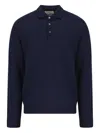 Mauro Ottaviani Button-placket Wool Polo Shirt In Blue