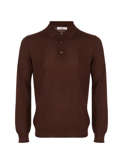 Mauro Ottaviani Button Polo Shirt In Brown