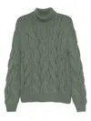 Mauro Ottaviani Cable-knit Turtleneck Sweater In Green