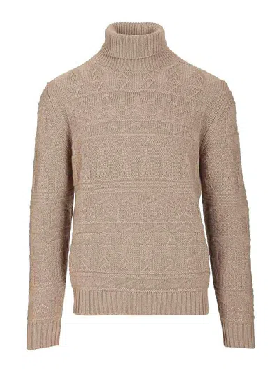 Mauro Ottaviani Cashmere Turtleneck Sweater In Neutral