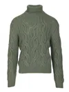 Mauro Ottaviani Collotalto Trecce Grosse 6 Fili Cashmere Knitwear Green In Green