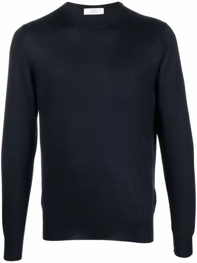 Mauro Ottaviani Crewneck Cashmere-silk Jumper In Blue