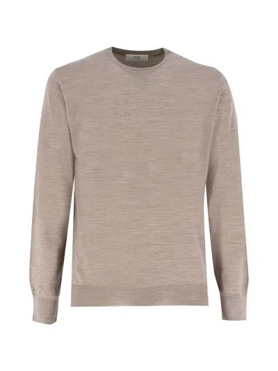 Mauro Ottaviani Crewneck Knitted Sweatshirt In Brown