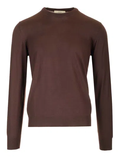 Mauro Ottaviani Crewneck Sweater In Wish Wool Knitwear Brown