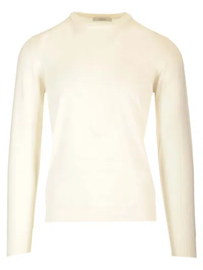 Mauro Ottaviani Crewneck Sweater In Wish Wool Knitwear White