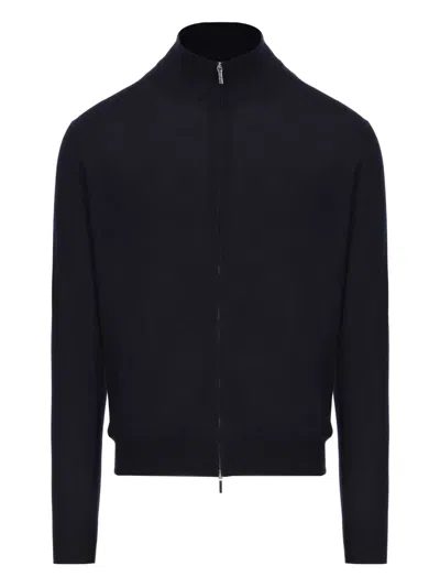 Mauro Ottaviani High-neck Zip-up Cardigan In Black