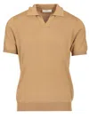 Mauro Ottaviani Knitted Jersey Polo Shirt In Beige