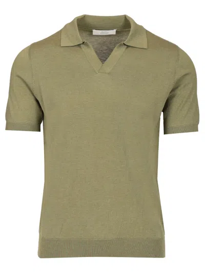 Mauro Ottaviani Knitted Jersey Polo Shirt In Green