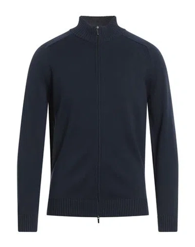 Mauro Ottaviani Man Cardigan Midnight Blue Size 46 Silk, Cotton