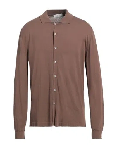 Mauro Ottaviani Man Shirt Brown Size 44 Cotton