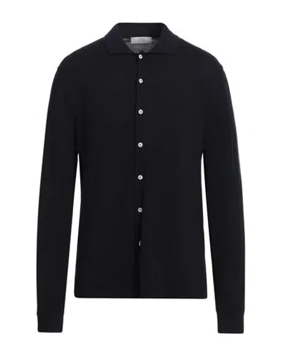 Mauro Ottaviani Man Shirt Midnight Blue Size 46 Cotton
