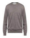Mauro Ottaviani Man Sweater Light Brown Size 48 Merino Wool In Gray