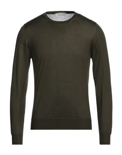 Mauro Ottaviani Man Sweater Military Green Size 40 Cashmere, Silk In Green