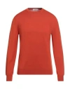 Mauro Ottaviani Man Sweater Rust Size 46 Silk, Cotton In Red