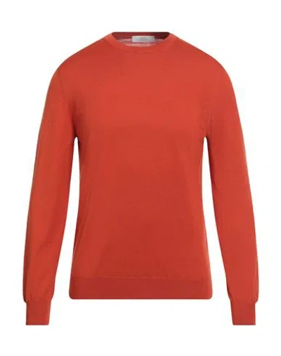 Mauro Ottaviani Man Sweater Rust Size 46 Silk, Cotton In Red