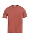 Mauro Ottaviani Man T-shirt Rust Size 48 Cotton, Elastane In Red