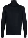Mauro Ottaviani Roll-neck Cashmere-silk Jumper In Black