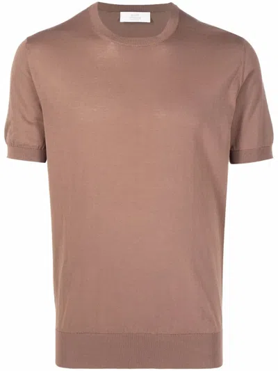Mauro Ottaviani Round Neck T-shirt In Brown