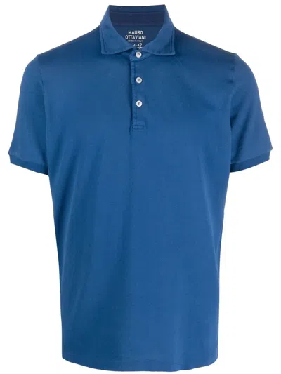Mauro Ottaviani Short-sleeved Polo Shirt In Blue