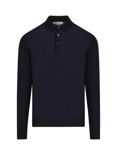 Mauro Ottaviani Longsleeves Polo T-shirt In Blue