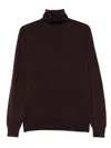 Mauro Ottaviani Turtleneck Wool Sweater In Burgundy