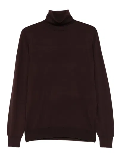 Mauro Ottaviani Turtleneck Wool Sweater In Burgundy