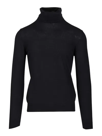 Mauro Ottaviani Wool Turtleneck Knitwear Blue In Black