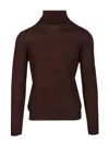 Mauro Ottaviani Wool Turtleneck Knitwear Brown In Brown