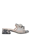Mauro Volponi Woman Sandals Beige Size 7 Leather, Textile Fibers In Beige