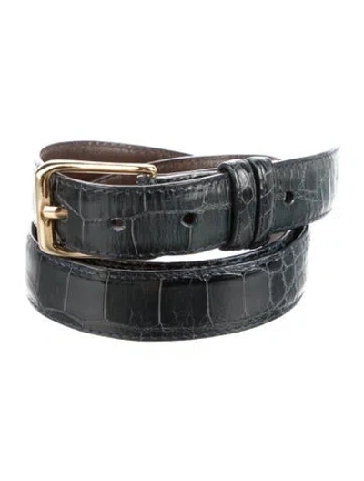 Pre-owned Maus & Hoffman Alligator Waist Belt In Blue
