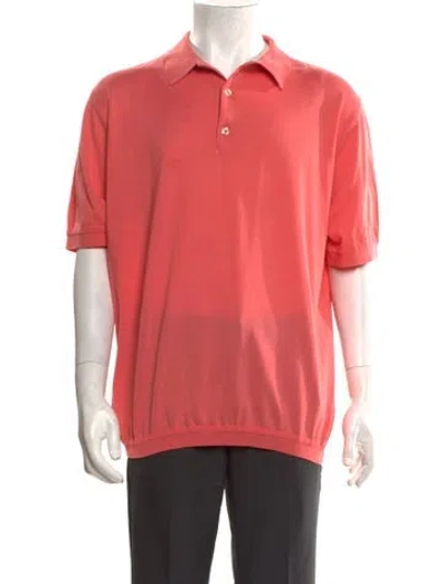 Pre-owned Maus & Hoffman Collar Short Sleeve Polo Shirt In Pink