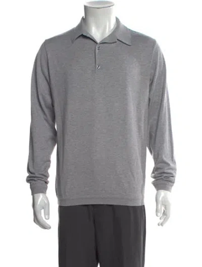 Pre-owned Maus & Hoffman Crew Neck Long Sleeve Polo Shirt In White